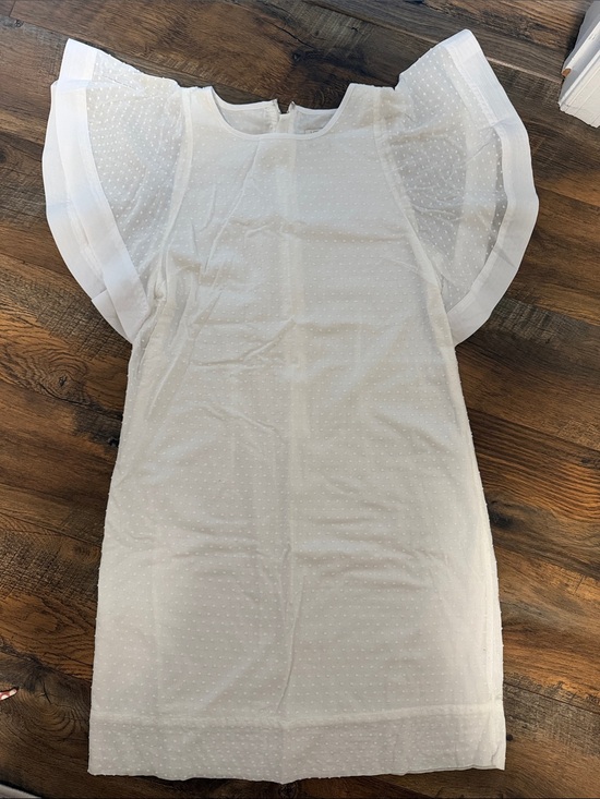 J. Crew Dresses & Skirts - J. Crew White Swiss Dot Flutter Sleeve Dress